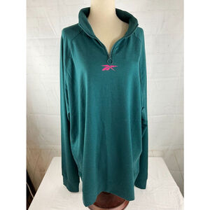 Men's Reebok Work Performance 1/4 Zip Pullover Sweatshirt Size Large Teal NWT